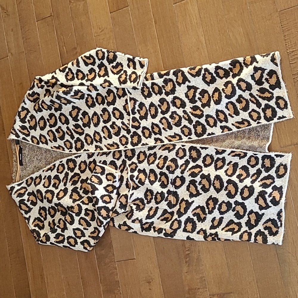 Vero Moda Leopard Print  Long Cardigan L